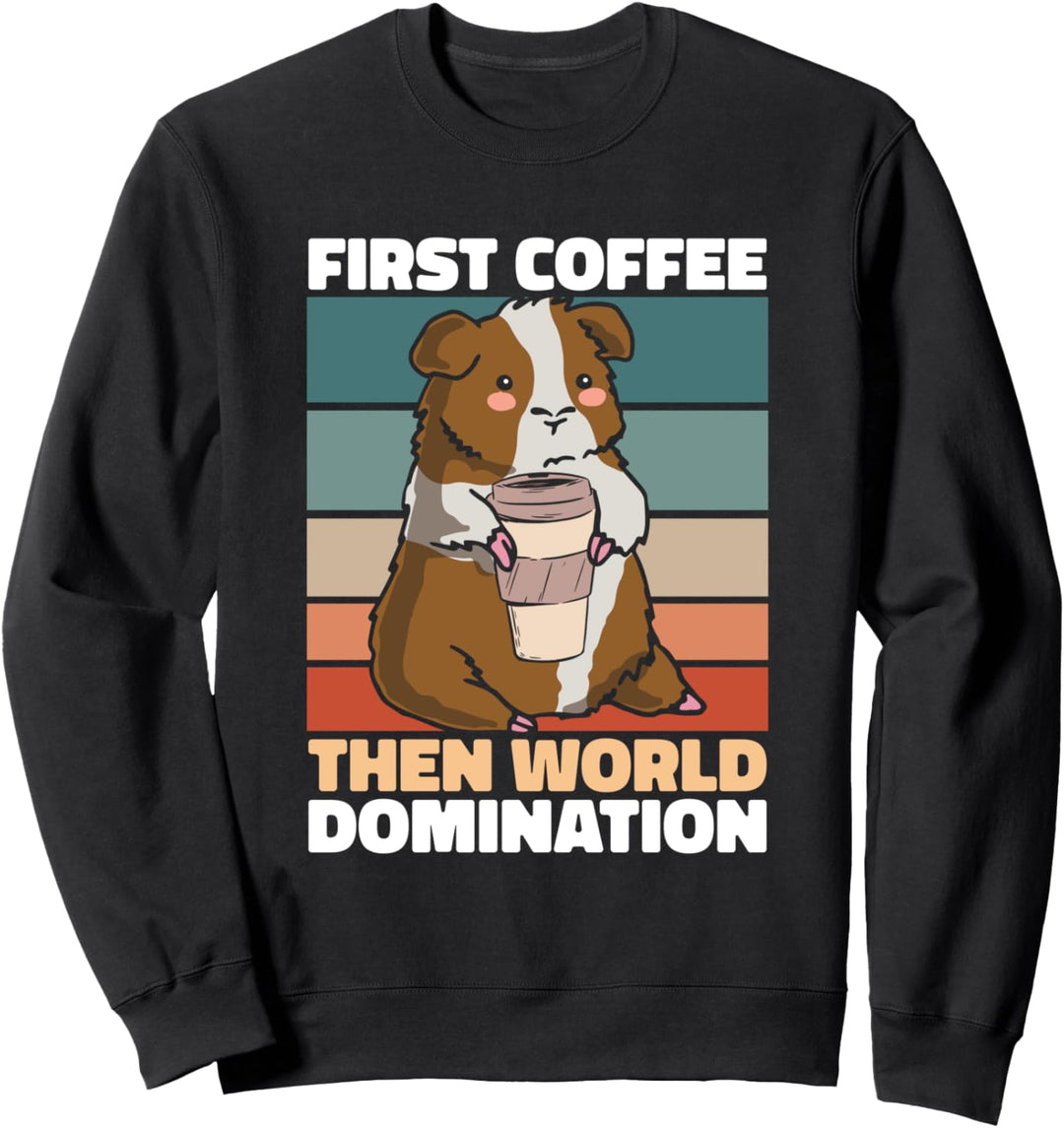 Retro Meerschwein Kaffee - Nager Vintage Meerschweinchen Sweatshirt