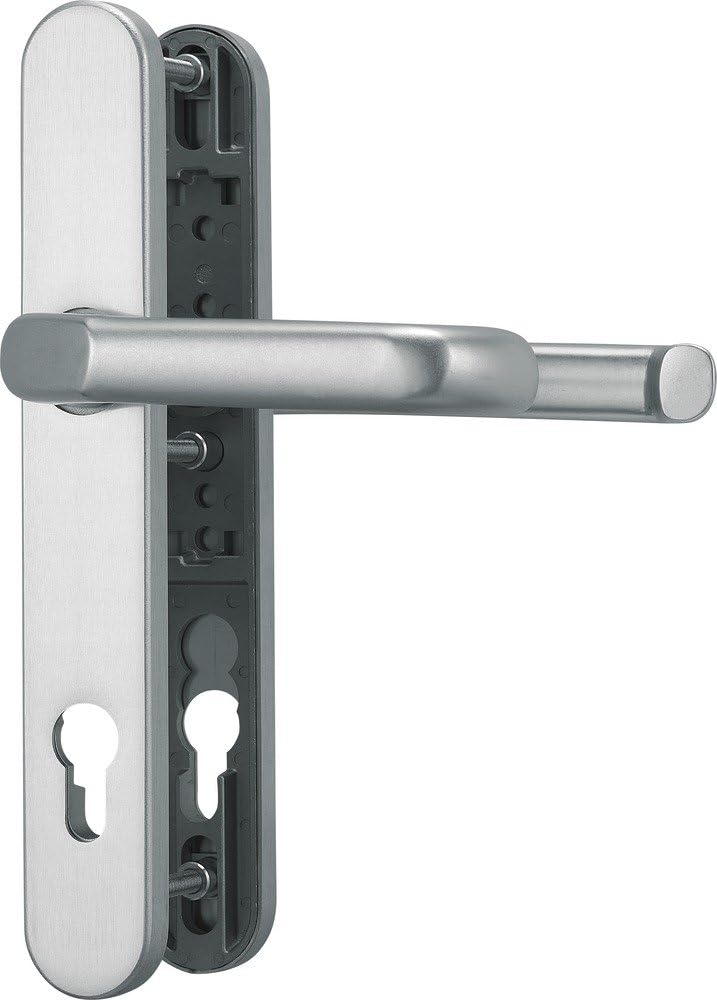 ABUS Tür-Schutzbeschlag SRG92 F1 mit beidseitigem Drücker, aluminium, 22265 F1 Aluminium Beidseitig