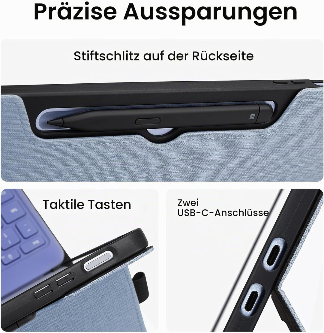 Omnpak Hülle für Microsoft Surface Pro 12 （2025 ） 12 Zoll, Lightweight Protective, Multiple Angle, S