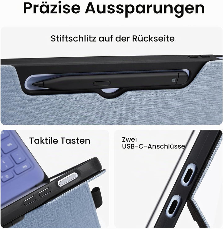 Omnpak Hülle für Microsoft Surface Pro 12 （2025 ） 12 Zoll, Lightweight Protective, Multiple Angle, S