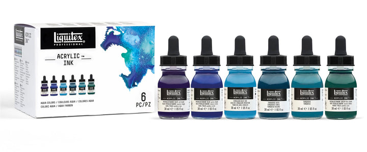 Liquitex 3699375 flüssige Professional Acrylfarben - Ink, Tusche im Set, hochpigmentierte Airbrushfa