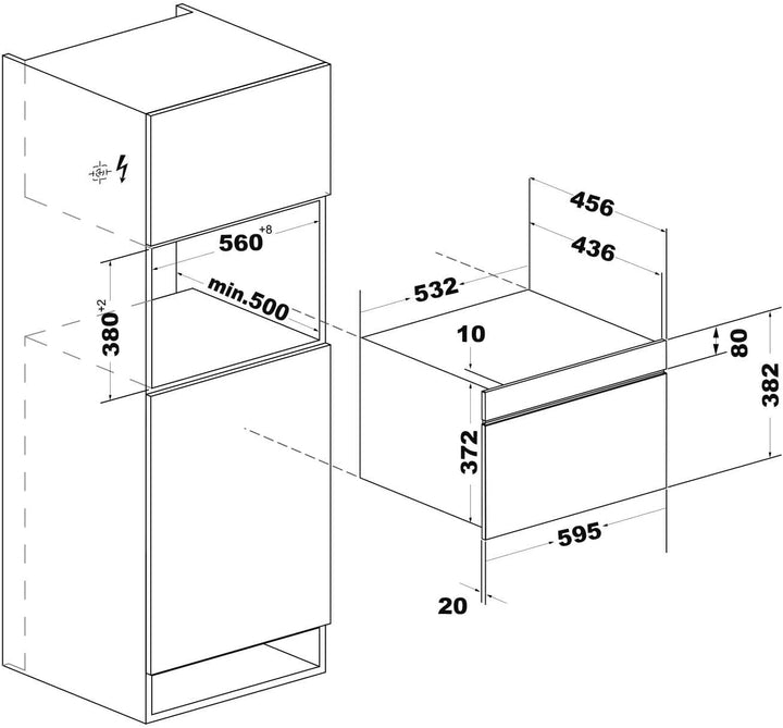 Cecotec Einbau-Mikrowellenofen 60x50cm Bolero Hexa MWO703800 Line. 2300W (max.), 34L, Mikrowellenfun