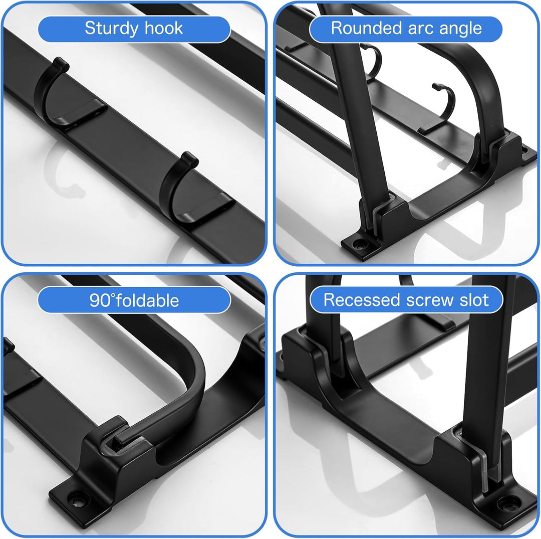 58CM Handtuchhalter Schwarz, Handtuchhalter Bad aus Aluminium, Wandmontage Bohren Handtuchhalter mit