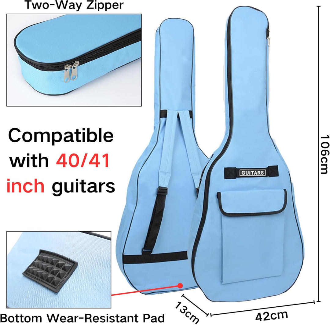 SUQ Wasserdichte Oxford Gitarrentasche, 40/41 Zoll Tasche Musikmuster Nylon Gigbag, E-Gitarrentasche