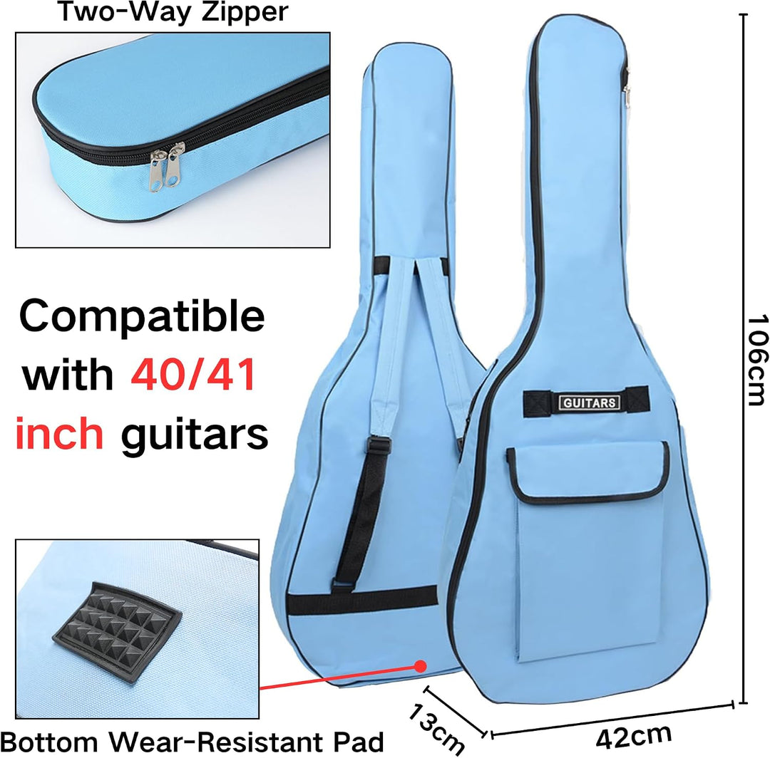 SUQ Wasserdichte Oxford Gitarrentasche, 40/41 Zoll Tasche Musikmuster Nylon Gigbag, E-Gitarrentasche