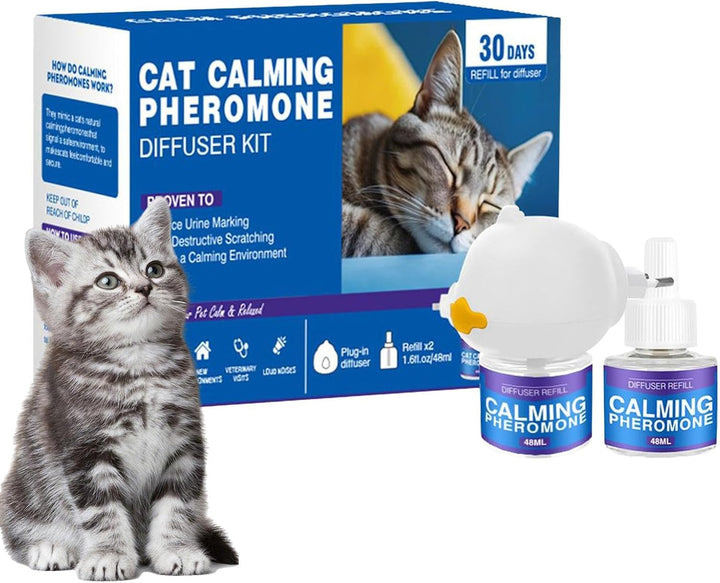Katzenpheromon -Diffusor, Katze beruhigend Diffusor - Anti-Aggression-Diffusor - 60 lang anhaltende