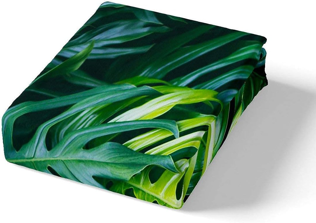 Homewish Palm Leaf Bettwäsche Set,Monstera Trösterbezug,Hawaiian Tropical Leaves Bettbezug für Kinde
