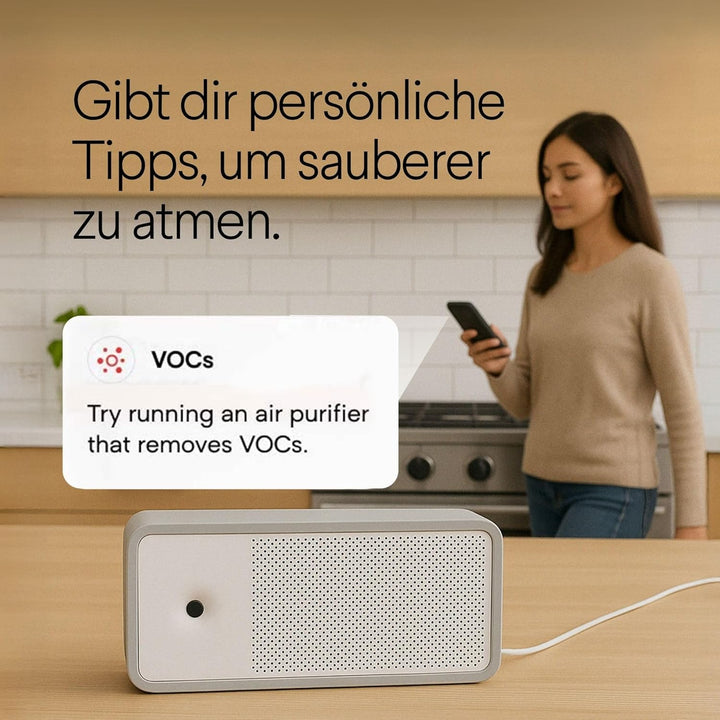 AWAIR - Luftqualität Messgerät - Innovatives CO2 Messgerät (Kohlendioxid Melder) - Monitor für Tempe