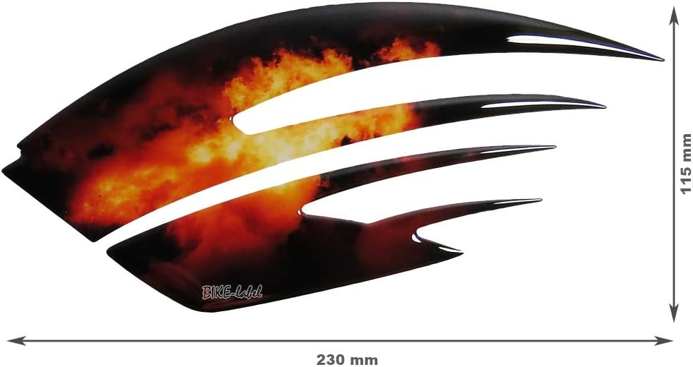 BIKE-label Seitentank Motorrad Lackschutz Aufkleber Pad Flammen Flames 810021