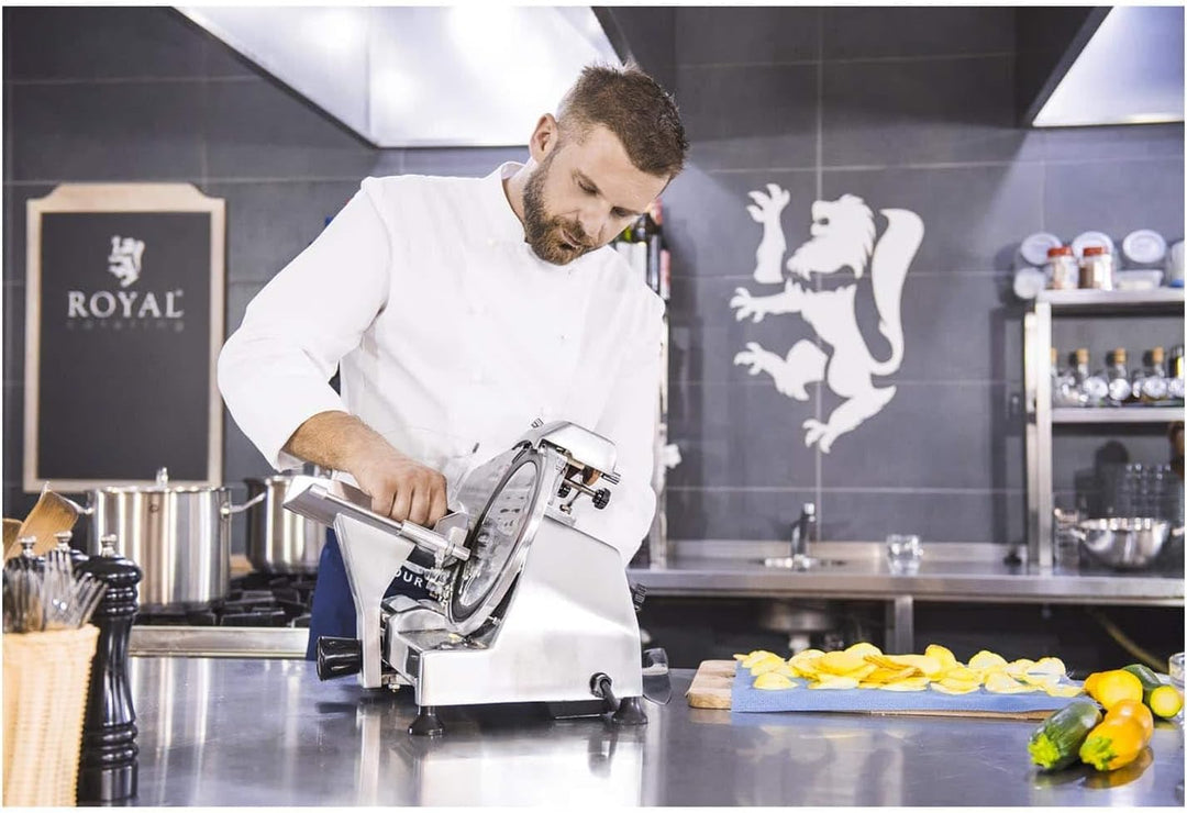 Royal Catering RCAM 220PRO Allesschneider Brotschneidemaschine Aufschnittmaschine Edelstahl Gastro P