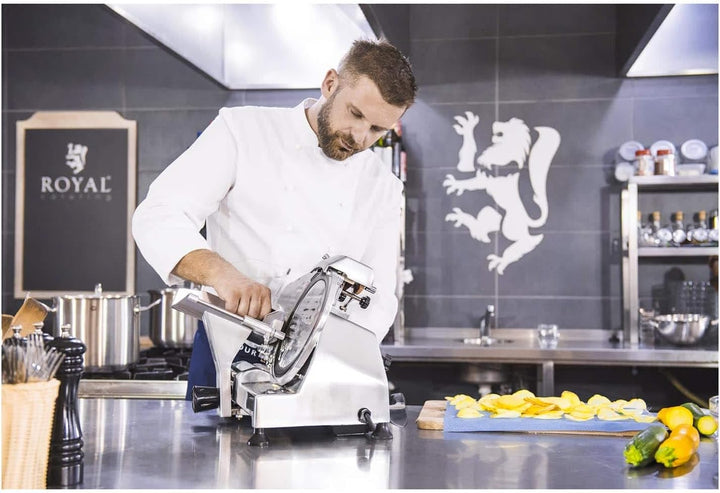 Royal Catering RCAM 220PRO Allesschneider Brotschneidemaschine Aufschnittmaschine Edelstahl Gastro P