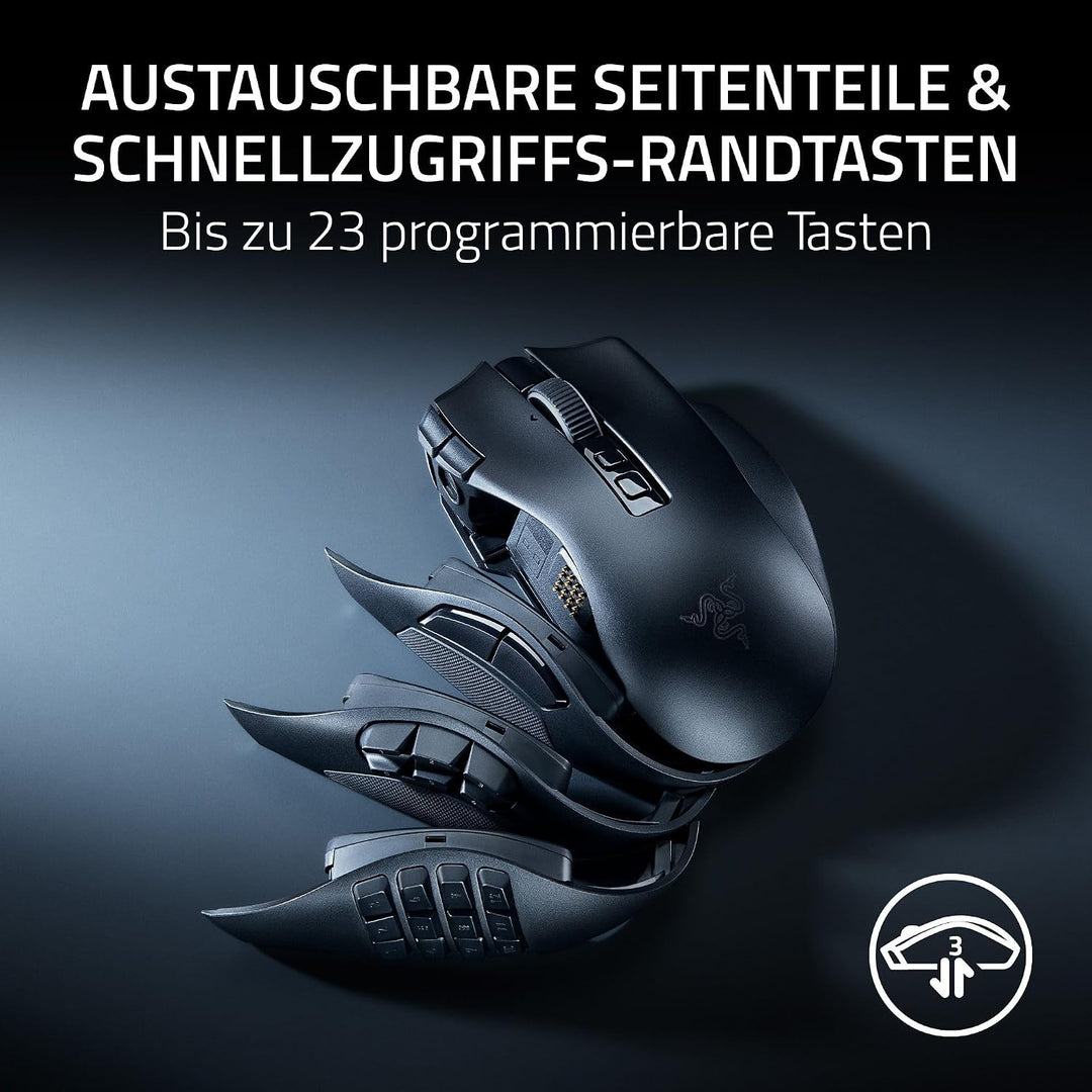 Razer Naga V3 Pro - Kabellose MMO-Gaming-Maus mit austauschbaren Seitenteilen (HyperScroll Tilt Whee