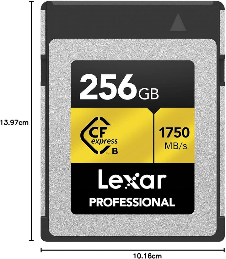 Lexar Professionelle CFexpress Typ B Speicherkarte 256 GB, Gold-Serie, bis zu 1750 MB/s lesen, Rohe
