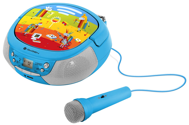 GOGEN Kinder CD Player I LCD Display I AUX I MP3 I Karaoke-Funktion I Tragbar I Batterie oder Netzte