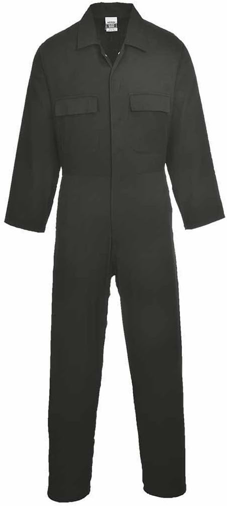 Portwest Euro Baumwoll Overall, Grösse: XL, Farbe: Schwarz, S998BKRXL XL Schwarz, XL Schwarz