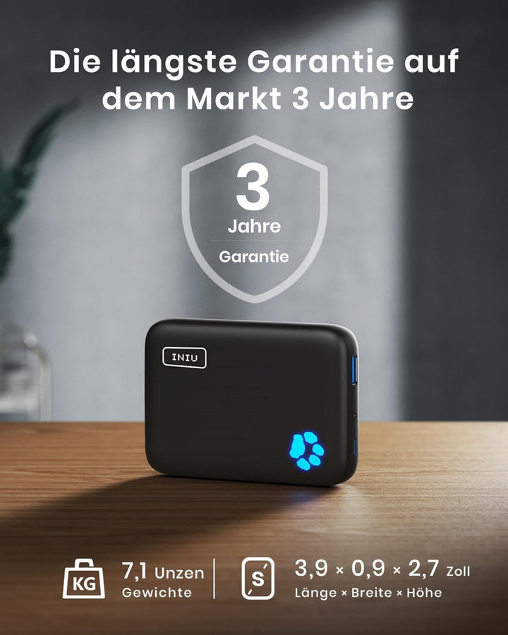 SAFUEL Magnetische Power Bank 10000mAh, Wireless Powerbank Klein Aber Stark Externe Handyakkus,USB C