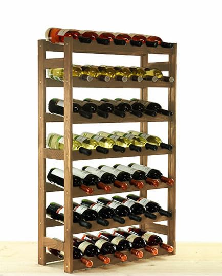 PROREGAL Weinregal PINOTWINE | HxBxT 102x63x25cm | 42 Flaschen | Massives Kiefernholz | Braun geölt