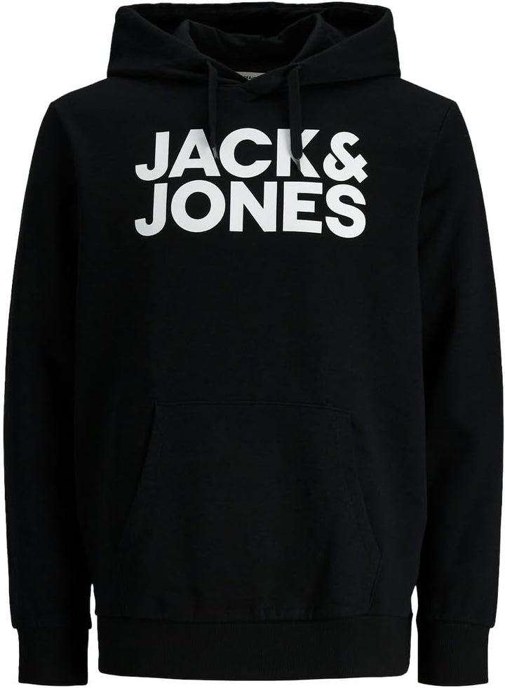 Jack & Jones Herren Jjelogo Blocking Sweat Hood Noos Kapuzenpullover Schwarz S Klassisch, Schwarz S