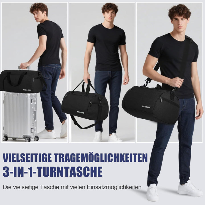 Sporttaschen für Damen und Herren, 35L Reisetasche Duffel Bag Übernachtungstasche mit Schuhfach &amp; Na