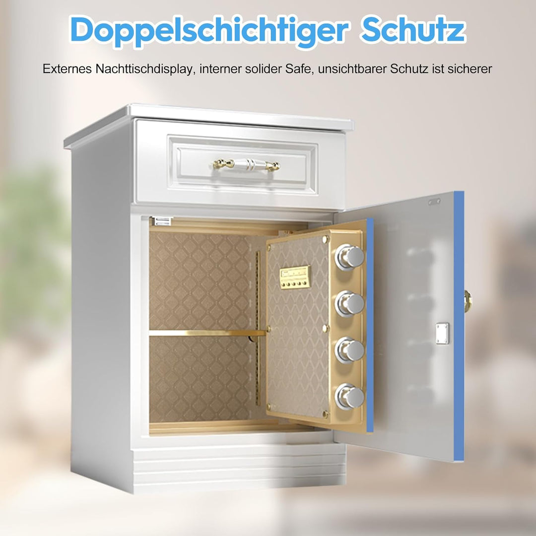 Tresor Safe mit Schlüssel,Zahlenschloss,28L,Digitaler Heimtresor mit Alarmanlage, Digital Geldkasset