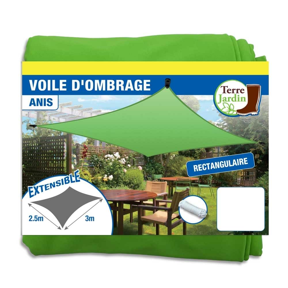 Sonnensegel, rechteckig, dehnbar, Grün, Grün
