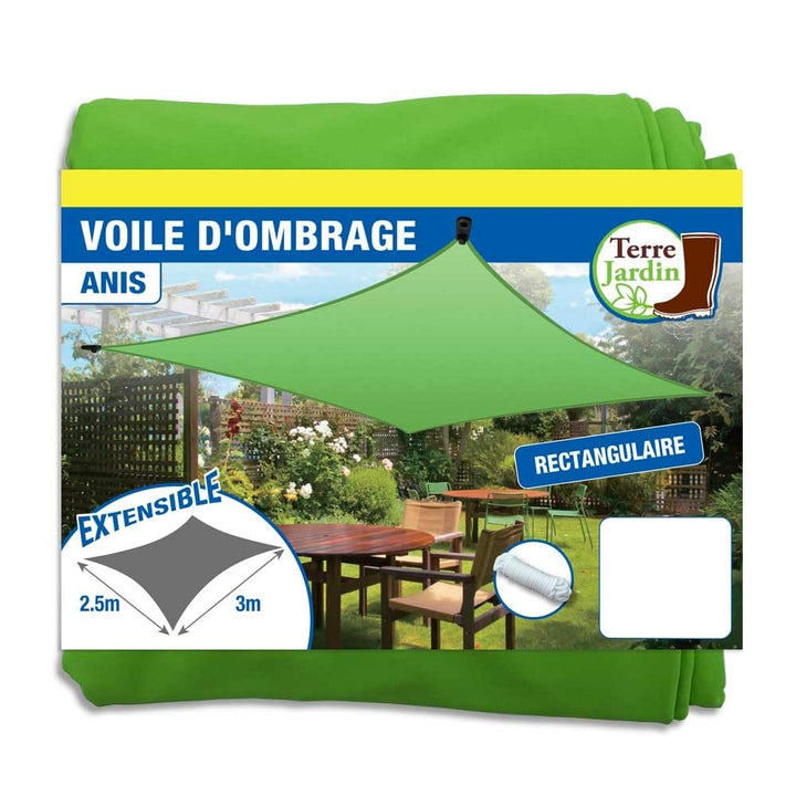 Sonnensegel, rechteckig, dehnbar, Grün, Grün