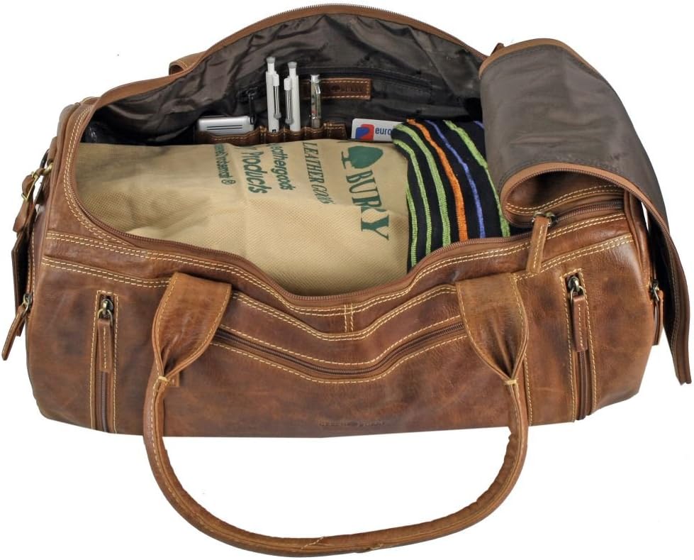 Greenburry Expedition Reisetasche Leder 51 cm, Natur, grün, Einheitsgrösse, Grün