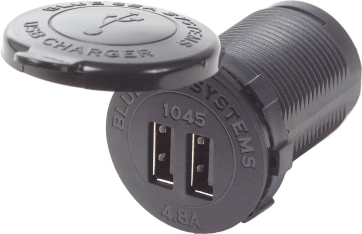 Blue Sea Systems Mini-OLED-Messgeräte für Marine, Wohnmobil und mehr USB-Ladegerät 4.8A, Socket Moun