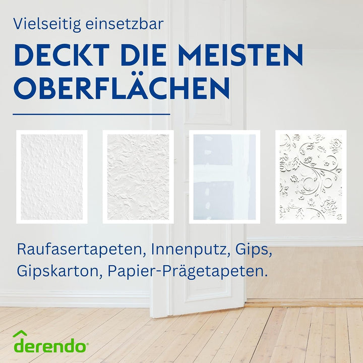 derendo Schneeweiss wandfarbe weiss hohe deckkraft 1l innenfarbe weiss matt wandfarbe ausbessern Tes