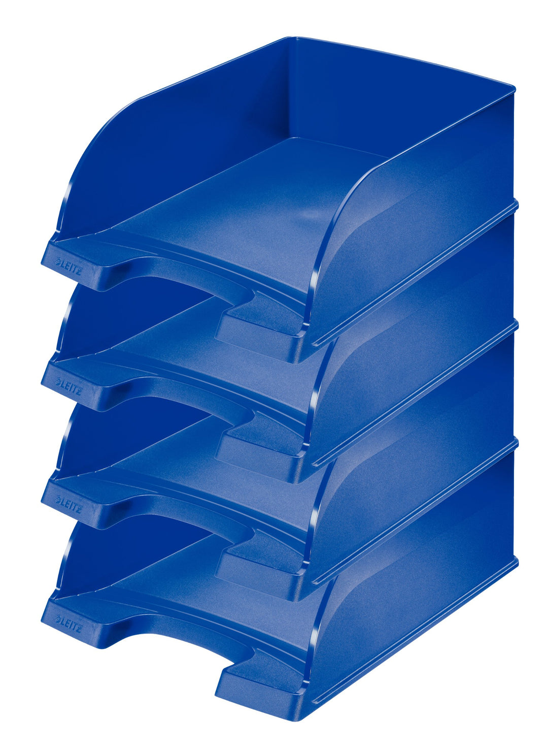 Leitz Briefkorb A4 Jumbo, 4er Pack, Blau, Mit extragrossem Fassungsvermögen, Plus Serie, 52330035 4