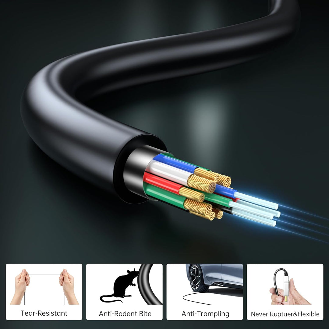 FeizLink Glasfaser HDMI Kabel 12m, Unterstützung HDMI2.0 4K@60Hz UHD 18Gbps Dolby Vision YUV4:4:4 HD