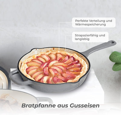 MasterPRO Unique | Pfanne aus Gusseisen | Weiss | Aus Gusseisen | Ergonomischer Griff | Küchenutensi