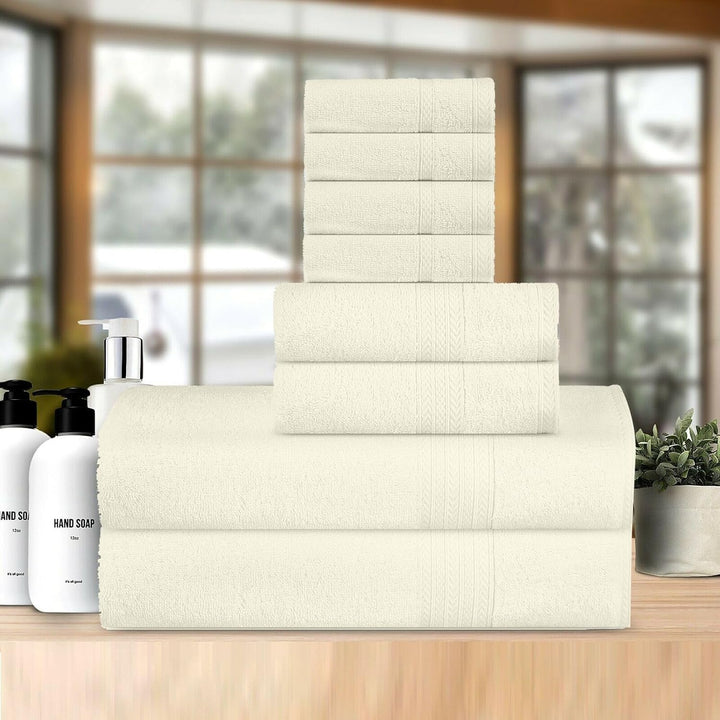 SweetNeedle Supreme Premium 500 g/m² 8 Piece Towel Set, 100% Baumwolle, Machine Wash, Double Stitche