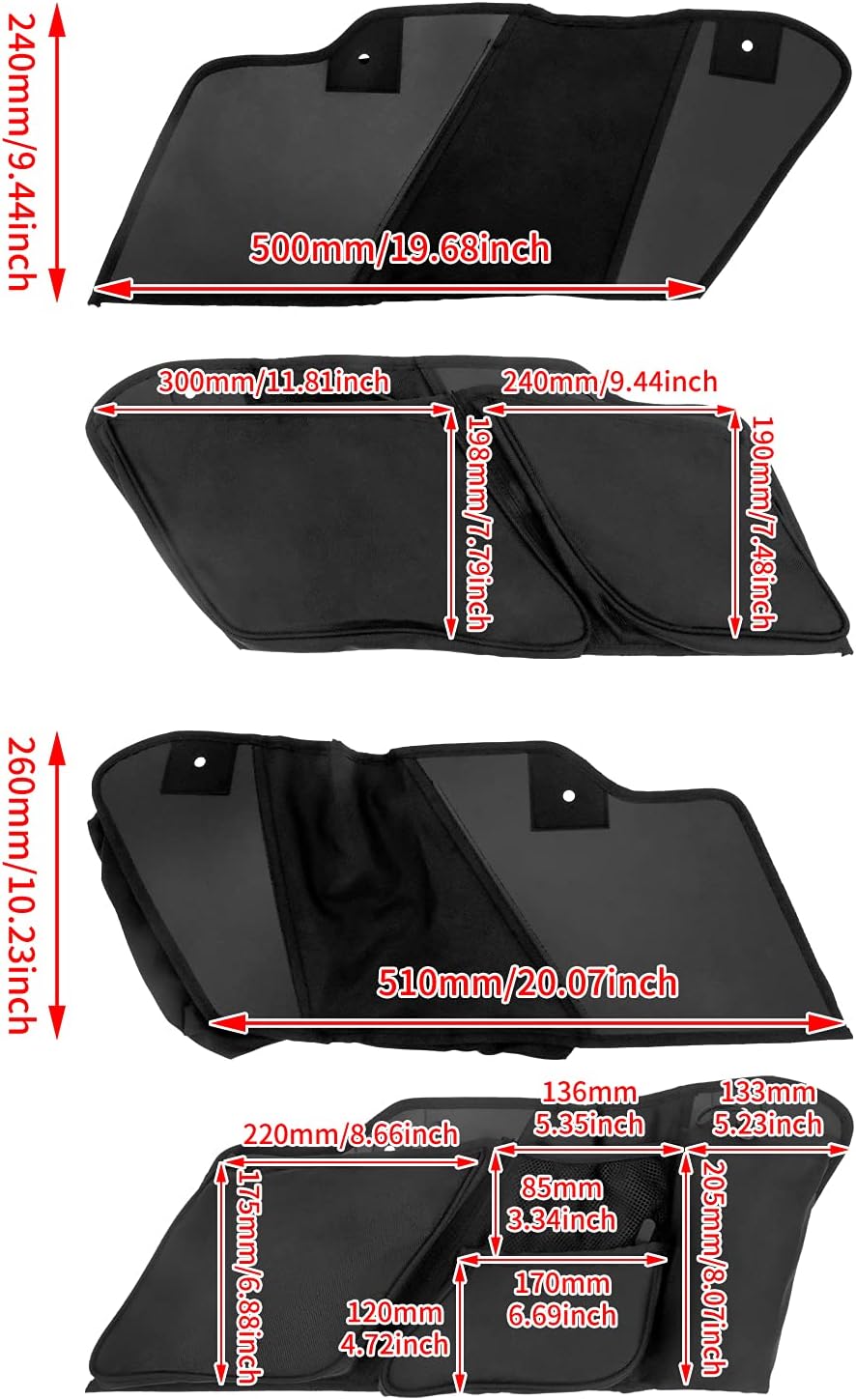 HCmotorku Motorrad-Satteltaschen-Organizer, Werkzeug-Satteltaschen, passend für Harley Touring Road