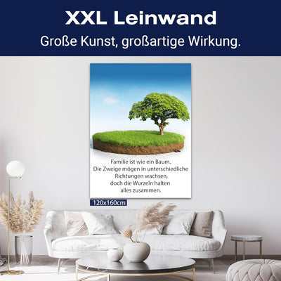 wandmotiv24 Wandbild Familie auf Leinwand, 40x30cm, Hochformat, wie EIN Baum, Familien, Wiese, Wurze