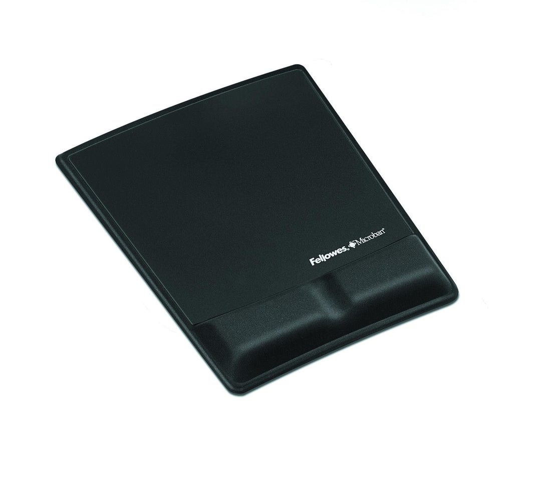 Fellowes Health-V Stoff Handgelenkauflage mit Mauspad schwarz 9181201, Mouse pad Schwarz Auflage für