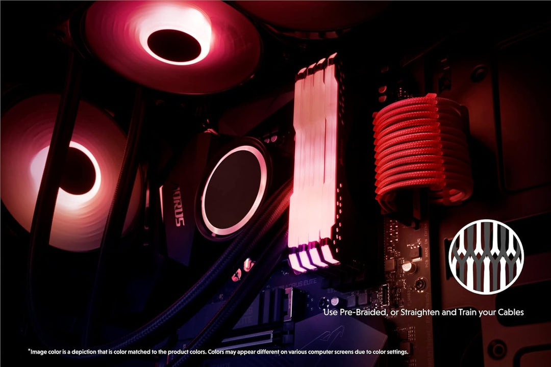 LINKUP - AVA 30cm PSU Kabelverlängerung Ummantelt GPU Nach Mass PC Stromversorgung mit Kamm-Kit┃1x 2