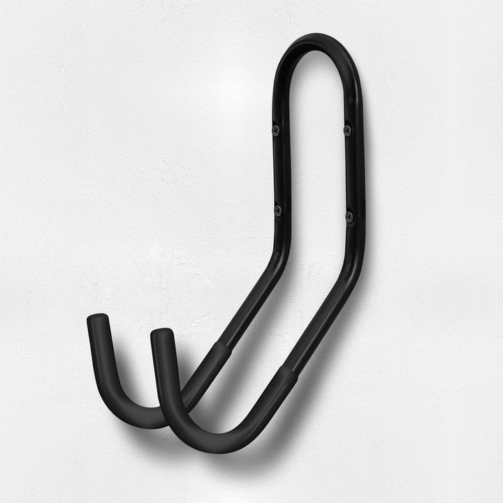 WELLGRO 2er Set Wand Fahrradhalter inkl. Metallschrauben und Dübel - Haltebügel mit Gummiummantelung