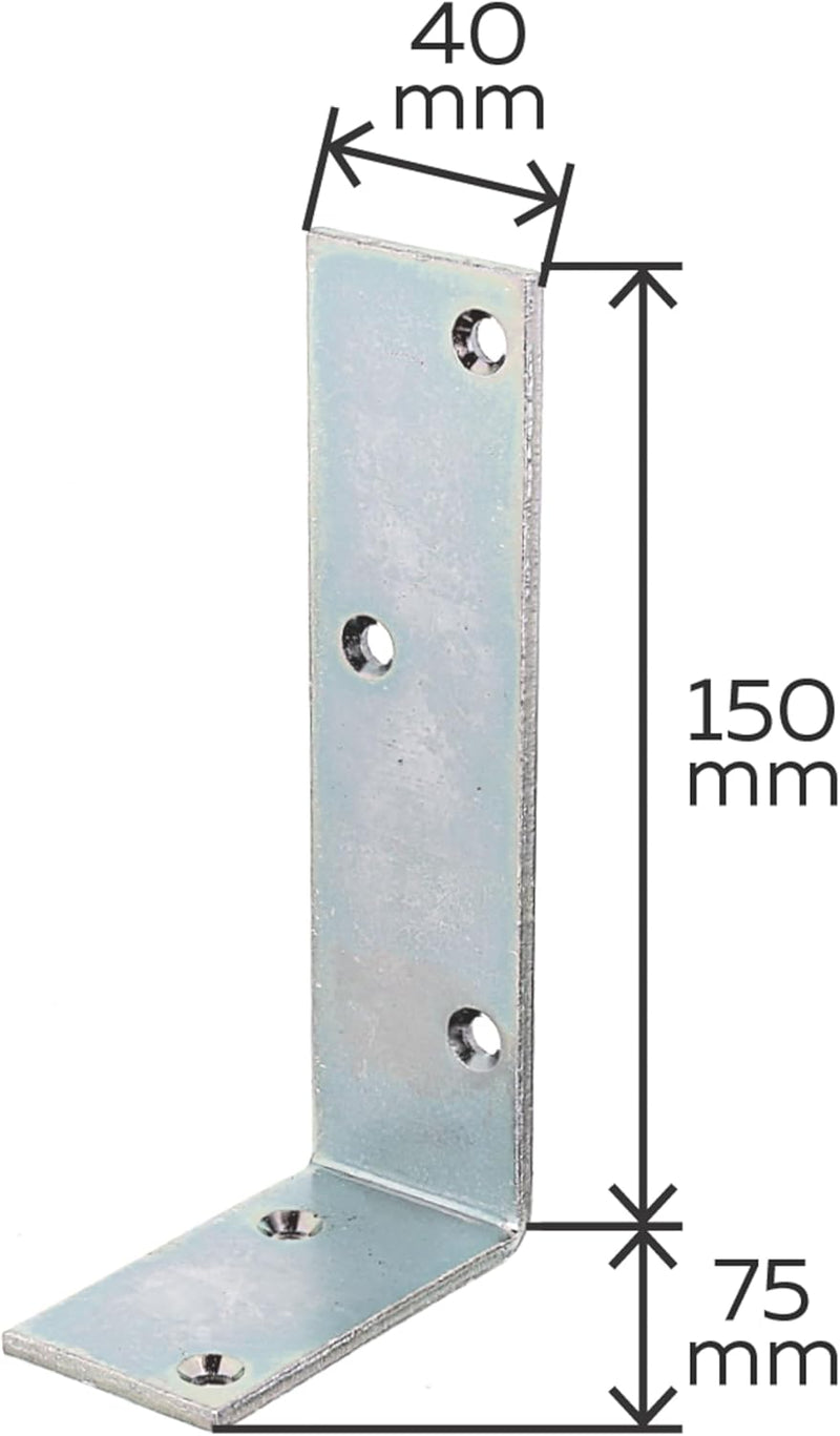 Alberts 847883 Balkenwinkel | galvanisch verzinkt, dickschichtpassiviert | 75 x 150 x 40 mm | 20er S