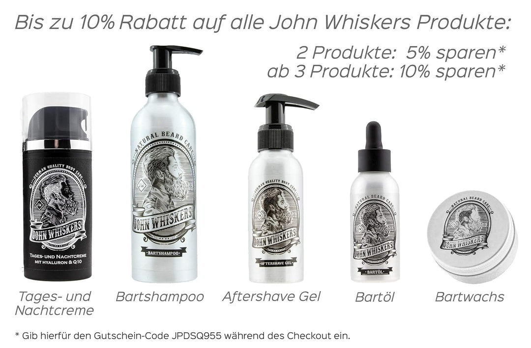 John Whiskers Bartöl Made in Germany - 50ml - beste Qualitätsöle für einen weichen und gesunden Bart