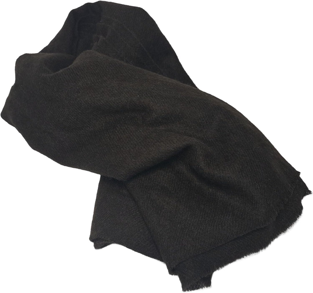 Schal aus 100 % Yakwolle, Stola Braunes Schwarz, Braunes Schwarz