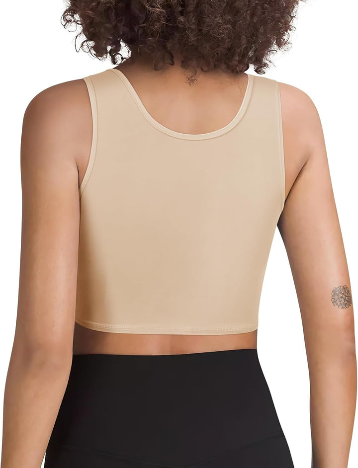 Transgender Brust Binder FTM Binder Trans Halb Breast Binder BH Kompression Tank Top Nude M, Nude M