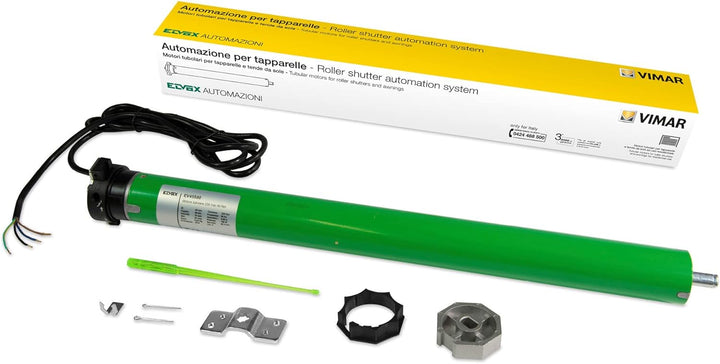 Vimar EV45S80 Rohrmotor 230V~, Hubkraft 80kg, achteckige Adapter 60mm, komplett mit Befestigungsklam