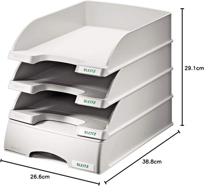 Leitz Briefkorb-Schublade A4, 4er Pack, Grau, Plus Serie, 52100085 4 Stück Grau, 4 Stück Grau