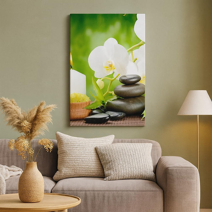 Bilder auf Leinwand Blume aromatherapie spa Leinwandbild mit Rahmen 45x80cm Wandbilder Dekoration Wo
