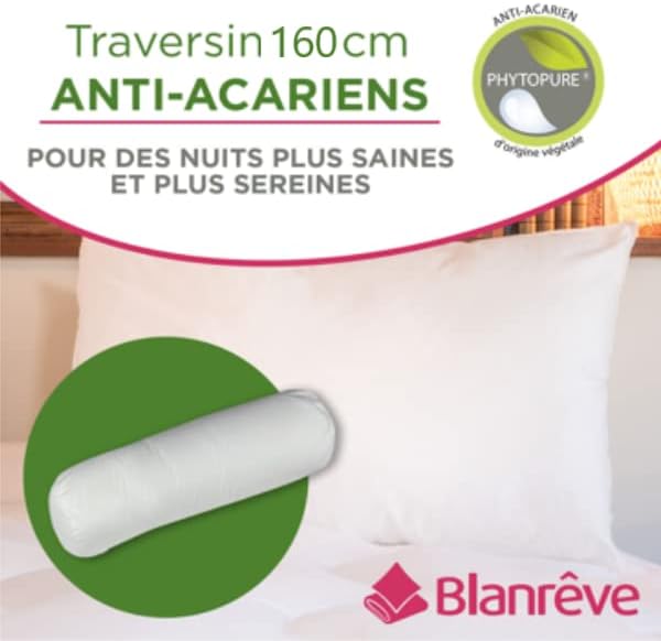 blanrêve - Nackenrolle, rund, milbendicht, Flauschiger Komfort, umweltfreundlich, pflegeleicht,, 160