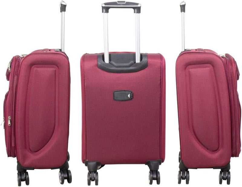 Trendyshop365 Weichgepäck grosser Reisekoffer Maribor 78cm 99 Liter 4 Rollen Zahlenschloss Rot Reise