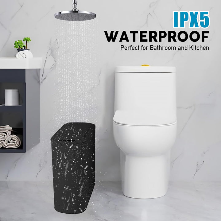 LIROPAU Abfalleimer für Badezimmer, 25 l, automatischer Kücheneimer mit Deckel, wasserdicht, elektri