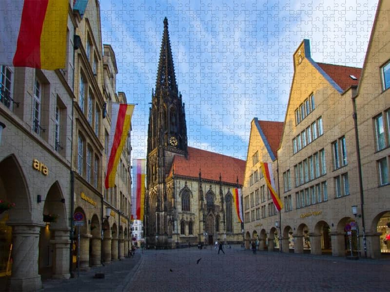 CALVENDO Puzzle Die St. Lamberti-Kirche am Prinzipalmarkt in Münster 1000 Teile Lege-Grösse 64 x 48