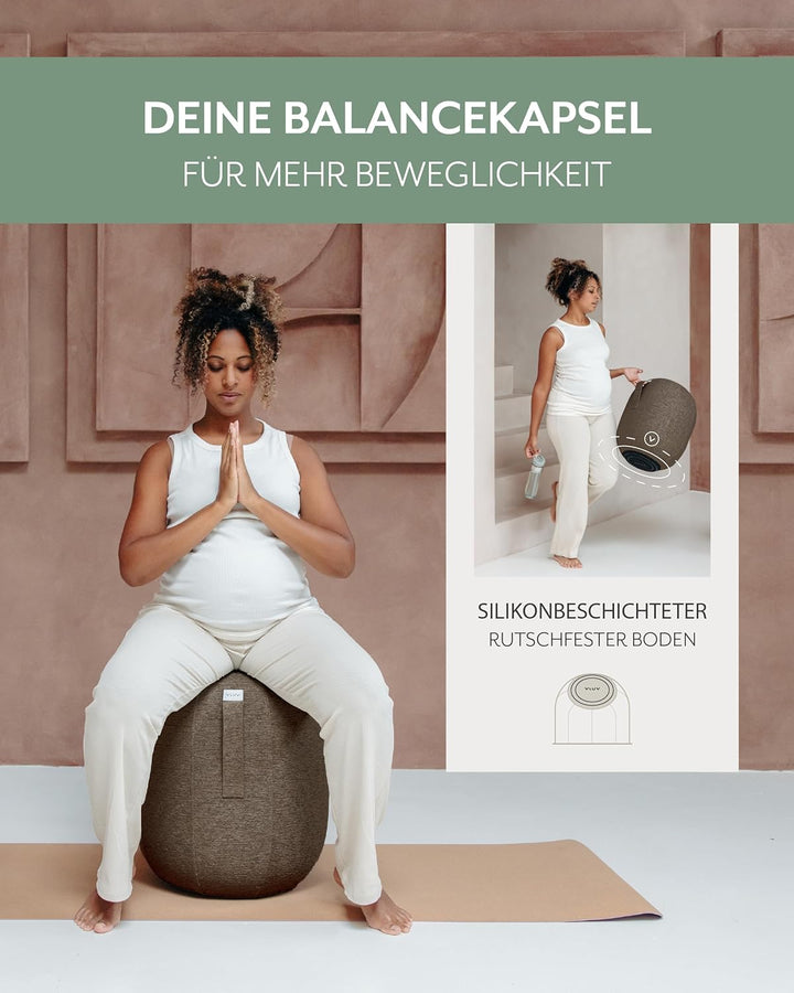 VLUV® KAPSUL STOV Balance-Kapsel [Atmungsaktiv mit Tragegriff und Wegrollschutz] Waschbarer Stoffbez